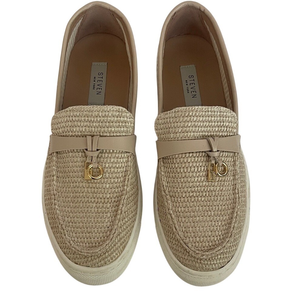 Steven New York Kiana Natural Woven Loafers 8.5